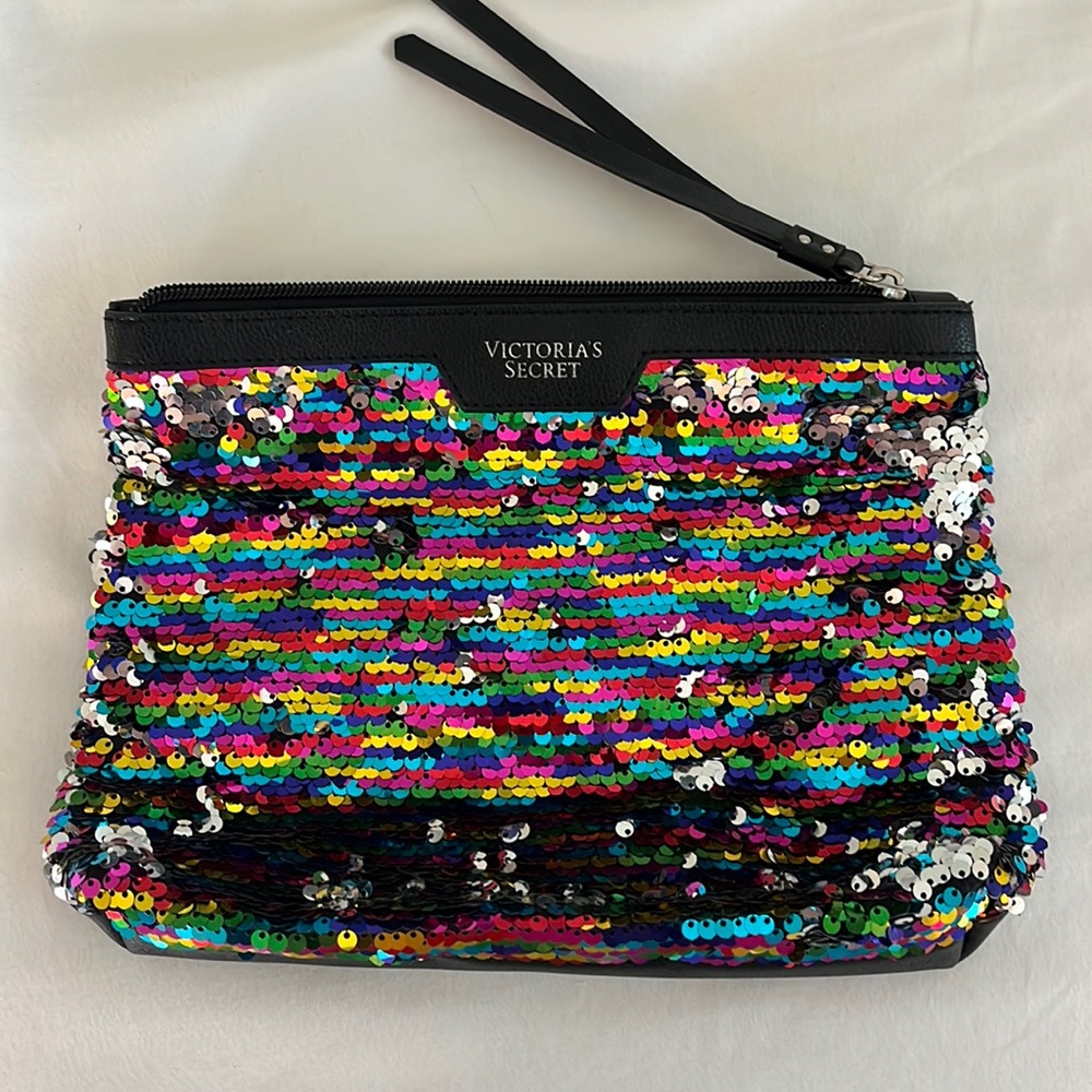Vs Multicolored Sequin Make Up Bag - image 1